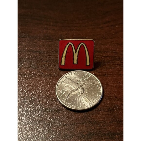 McDonald's Golden Arches Red Employee Lapel Hat Pin‎ - Picture 2 of 3